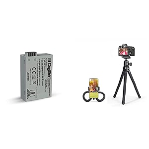 digitek lp e8 lithium-ion rechargeable battery for dslr camera ampamp dtr-320 ft flexible gorillapod tripod for all cameras and mobile phones with 360 ball head and phone holder
