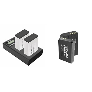 digitek platinum dual port li-ion lcd battery charger with 2 nos of 1250mah capacity lp e17 li-ion b