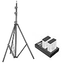 Digitek Platinum Dual Port Li-ion LCD Battery Charger with 2 Nos of 1250mAh Capacity LP E17 Li-ion Battery &amp; ® (DLS-9FT) Lightweight &amp; Portable Aluminum Alloy Light Stand for Ring Light