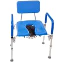 Dignity Ultra-Premium Padded BARIATRIC Extra Large Commode/Shower Chair. 600lb Capacity Voted #1 Most Comfortable. Padded arms/Back. Adjustable Height. 3 in 1 Functionality. Heavy Duty High Capacity.