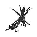 Multi Functional Portable Pocket Utility 15 in 1 All in One Tools Wire Cutter Pliers Bottle Opener Screwdriver Set for Indoor Outdoor and Camping - Jet Black, Stainless Steel;Leather;Aluminium