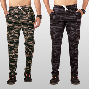 DIHOX Printed Men Beige Grey Track Pants