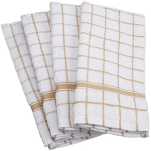 dii 100 cotton machine washable ultra absorbant basic everyday 16 x 26 terry kitchen dish towel set of 4- pebble window pane