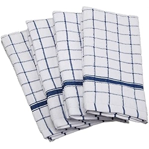 dii 100 cotton machine washable ultra absorbant basic everyday 16 x 2634 terry kitchen dish towel set of 4- nautical blue window pane