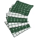 DII 100% Cotton, Machine Washable, Ultra Absorbant, Basic Everyday 12 x 12 Terry Kitchen Dish Cloths, Windowpane Design, Set of 6- Dark Green