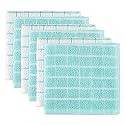 DII 100% Cotton, Machine Washable, Ultra Absorbant, Basic Everyday 12 x 12 Terry Kitchen Dish Cloths, Windowpane Design, Set of 6- Aqua