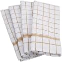 DII 100% Cotton, Machine Washable, Ultra Absorbant, Basic Everyday 16 x 26 Terry Kitchen Dish Towel, Set of 4- Pebble Window Pane