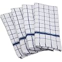 DII 100% Cotton, Machine Washable, Ultra Absorbant, Basic Everyday 16 x 26" Terry Kitchen Dish towel, Set of 4- Nautical Blue Window Pane