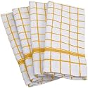 DII 100% Cotton, Machine Washable, Ultra Absorbant, Basic Everyday 16 x 26" Terry Kitchen Dish towel, Set of 4- Mustard Window Pane