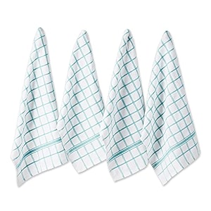 dii basic terry collection dish towel set 16x2634 aqua 4 piece camz33328