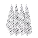 DII Basic Terry Collection Windowpane Dishtowel Set, 16x26, Gray, 4 Count