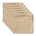 DII Cotton Terry Windowpane Dish Cloths, 12 x 12 Set of 6, Machine Washable and Ultra Absorbent Kitchen Bar Towels-Solid Pebble
