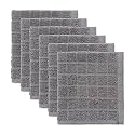 DII Cotton Terry Windowpane Dish Cloths, 12 x 12 Set of 6, Machine Washable and Ultra Absorbent Kitchen Bar Towels-Solid Gray