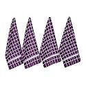 DII Cotton Terry Windowpane Dish Towels, 16 x 26" Set of 4, Machine Washable and Ultra Absorbent Kitchen Bar Towels-Eggplant Check