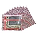 Set of 10 Pcs Flower Design Non Woven Single Saree Cover Packing Bag with Zip Combo (Peach)