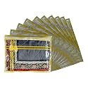 Set of 10 Pcs Flower Design Non Woven Single Saree Cover Packing Bag with Zip Combo (Yellow, Plastic)