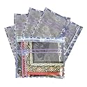 Set of 5 Pcs Flower Design Non Woven Single Saree Cover Packing Bag with Zip Combo (Blue)