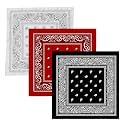Unisex Cotton Bandana/Head Wrap/Wristband/Face Cover/Handkerchief For Men And Women (50CM X 50CM_Pack of 3)