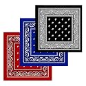 Unisex Cotton Bandana/Head Wrap/Wristband/Face Cover/Handkerchief For Men And Women (50CM X 50CM_Pack of 3)