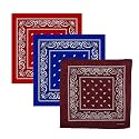 Unisex Cotton Bandana/Head Wrap/Wristband/Face Cover/Handkerchief For Men And Women (50CM X 50CM_Pack of 3)