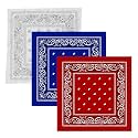 Unisex Cotton Bandana/Head Wrap/Wristband/Face Cover/Handkerchief For Men And Women (50CM X 50CM_Pack of 3)