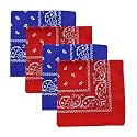 Unisex Soft Breathable Cotton Paisley Printed Cowboy Bandanas,Headband,Scarf (Multicolour_50CM X 50CM)