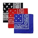 Unisex Soft Breathable Cotton Paisley Printed Cowboy Bandanas,Headband,Scarf (Multicolour_50CM X 50CM)