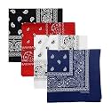 Unisex Soft Breathable Cotton Paisley Printed Cowboy Bandanas,Headband,Scarf (Multicolour_50CM X 50CM)