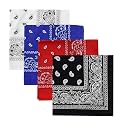 Unisex Soft Breathable Cotton Paisley Printed Cowboy Bandanas,Headband,Scarf (Multicolour_50CM X 50CM)