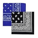 Unisex Soft Breathable Cotton Paisley Printed Cowboy Bandanas,Headband,Scarf (Multicolour_50CM X 50CM)