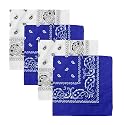 Unisex Soft Breathable Cotton Paisley Printed Cowboy Bandanas,Headband,Scarf (Multicolour_50CM X 50CM)