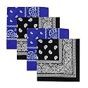 Unisex Soft Breathable Cotton Paisley Printed Cowboy Bandanas,Headband,Scarf (Multicolour_50CM X 50CM)