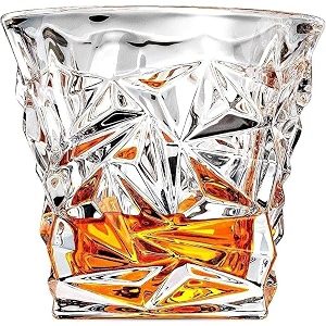 diamond crystal cut whiskey glasses set of 4 pcs- 300 ml bar glass for drinking bourbon whisky scotch cocktails cognac- old fashioned cocktail tumblers whisky glass 300ml 4pcs