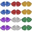 DILIBRA 24 Pcs Metallic Cheerleading Pom Poms with Baton Handle (Multicolor