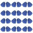 DILIBRA 24 Pcs Metallic Cheerleading Pom Poms with Baton Handle (Blue)