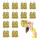 DILIBRA 24 Pcs Metallic Cheerleading Pom Poms with Baton Handle (Gold)