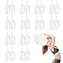 DILIBRA 24 Pcs Metallic Cheerleading Pom Poms with Baton Handle (White)