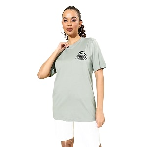 Dillinger Blue Graphic Oversized T-Shirt