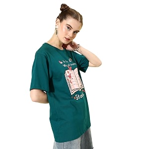 Dillinger Blue Graphic Oversized T-Shirt