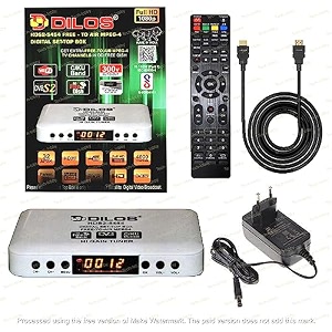 dilos hds2-5454 updated mpeg-4 free dish hd settop box with 140 channels support wifi usb anteena