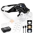 Dilzekui Magnifying Glasses for Close Work 1.5-5X,Magnetic Buckle Magnifier