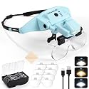 Dilzekui Magnifying Glasses for Close Work 1.5-5X,Magnetic Buckle Magnifier