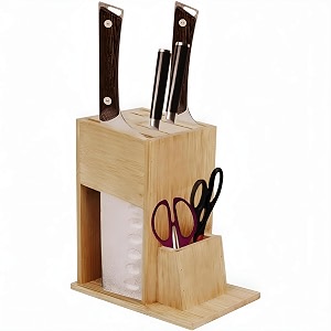 dime store universal knife holder for kitchen  knives holder stand 5 slots natural