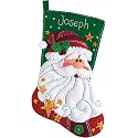Dimensions 08124 Santa DIY Felt Personalized Christmas Stocking Kit, 18"