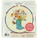 Dimensions 72-76320 Floral Boots Counted Cross Stitch Kit for Beginners, 6" D, 14 Ct. Ivory Aida, 5pcs