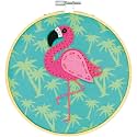 Dimensions Needle Crafts Flamingo Wool Felt Applique Embroidery Craft Kit, 6''