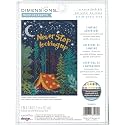 Dimensions Nighttime Camping Adventure Cross Stitch Kit for Beginners, 5" x 7", 14 Cnt. Navy Aida, 4pcs