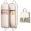 DIMJ 2 Pack 54" Space Saving Garment Bags for Hanging Clothes With Compression Zipper Carry Handles and Window, Washable Suit Bag for Dress, Clothes, Coats, Down Jacket, Closet Storage, Moving, Travel