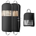DIMJ 2 Pack 54" Space Saving Garment Bags for Hanging Clothes With Compression Zipper Carry Handles and Window, Washable Suit Bag for Dress, Clothes, Coats, Down Jacket, Closet, Moving, Travel