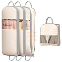 DIMJ 4 Pack 43" Compression Garment Bags for Hanging Clothes With Carry Handles and Window, Space Saving Washable Suit Bag for Dress, Clothes, Coats, Down Jacket, Closet Storage, Moving, Travel